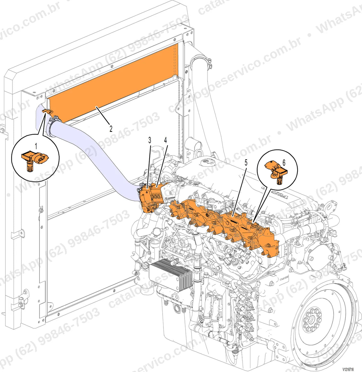 Manual de serviço Volvo EC360E LC4: ilustração técnica 2