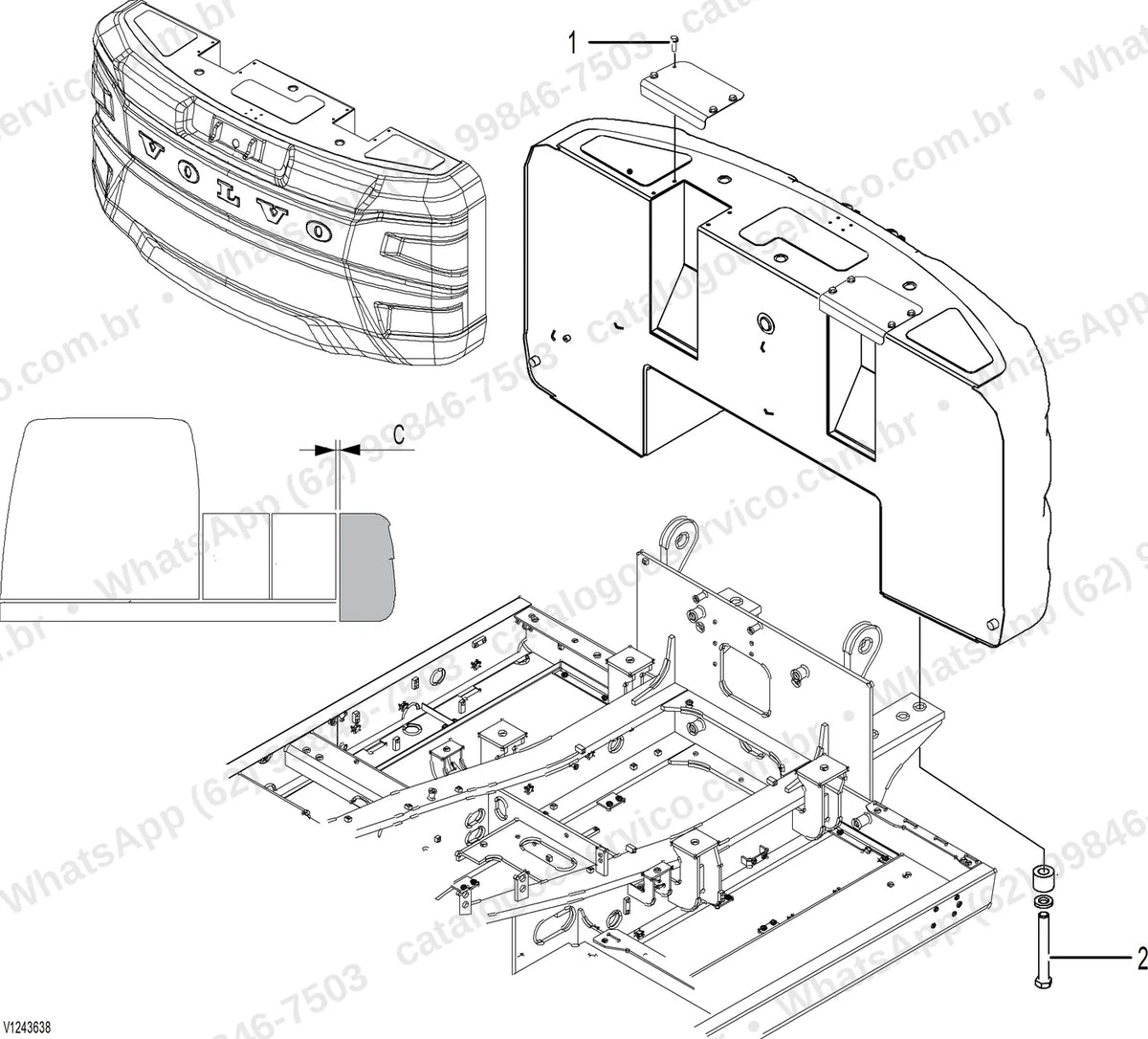 Manual de serviço Volvo EC370F L5: ilustração técnica 4