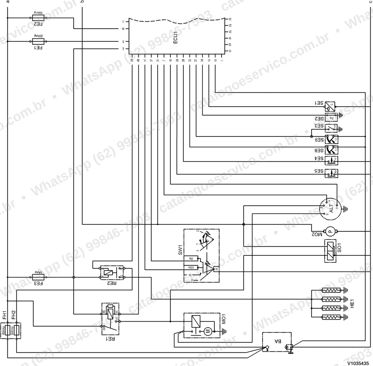 Manual de serviço Volvo EC45: ilustração técnica 1