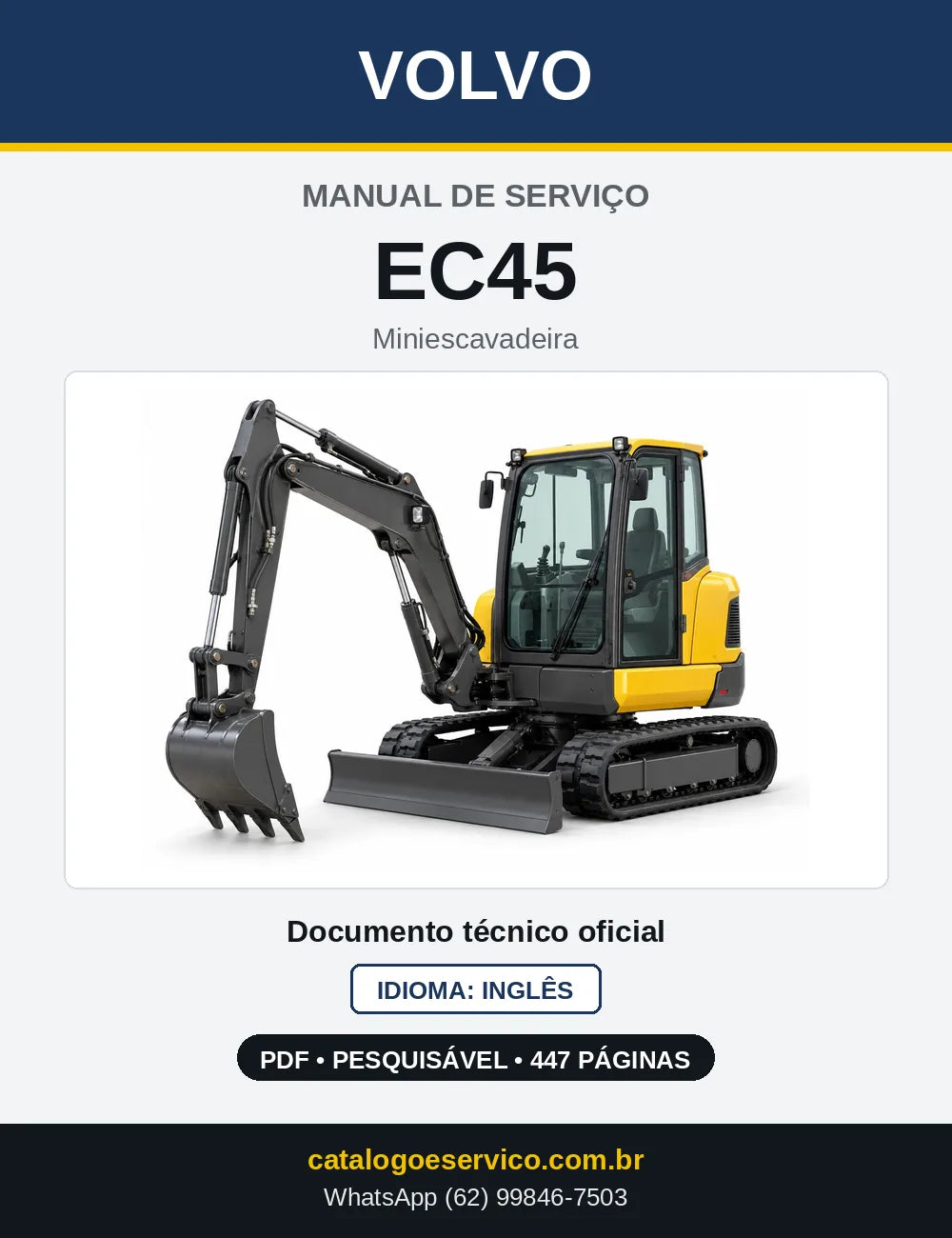 Capa do Manual de Serviço Volvo EC45 em PDF