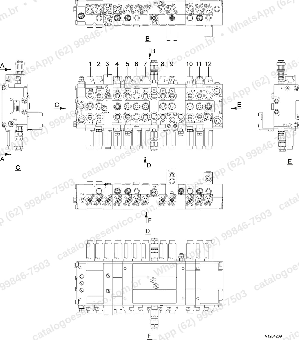 Manual de serviço Volvo EC60E: ilustração técnica 1