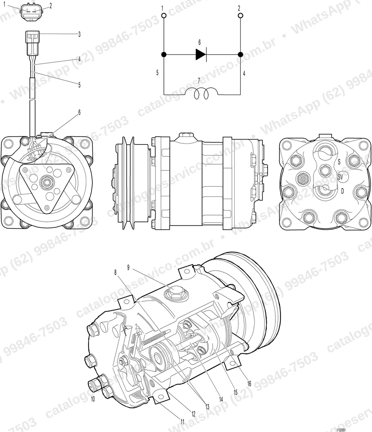 Manual de serviço Volvo EC75D e EC75D AG: ilustração técnica 2