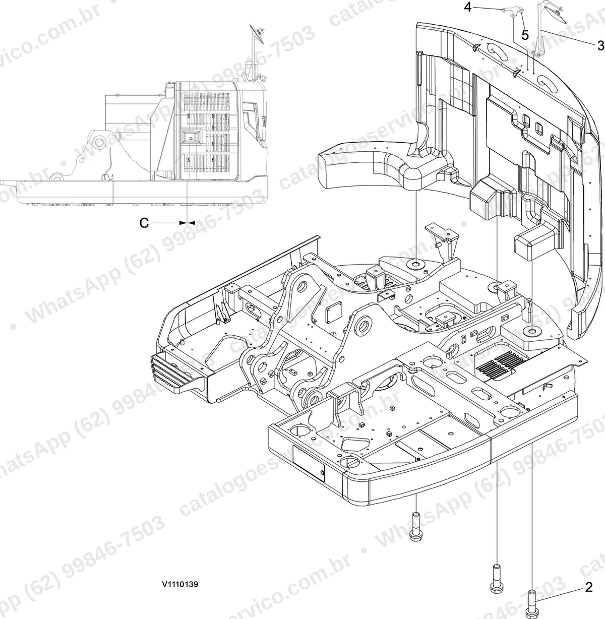Manual de serviço Volvo ECR145D L: ilustração técnica 2