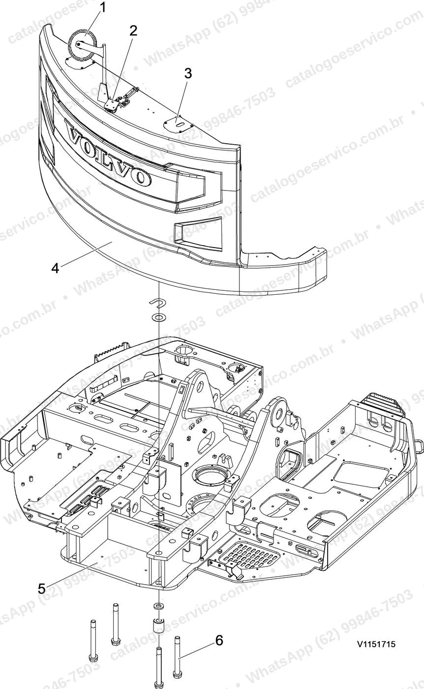 Manual de serviço Volvo ECR235E L: ilustração técnica 4