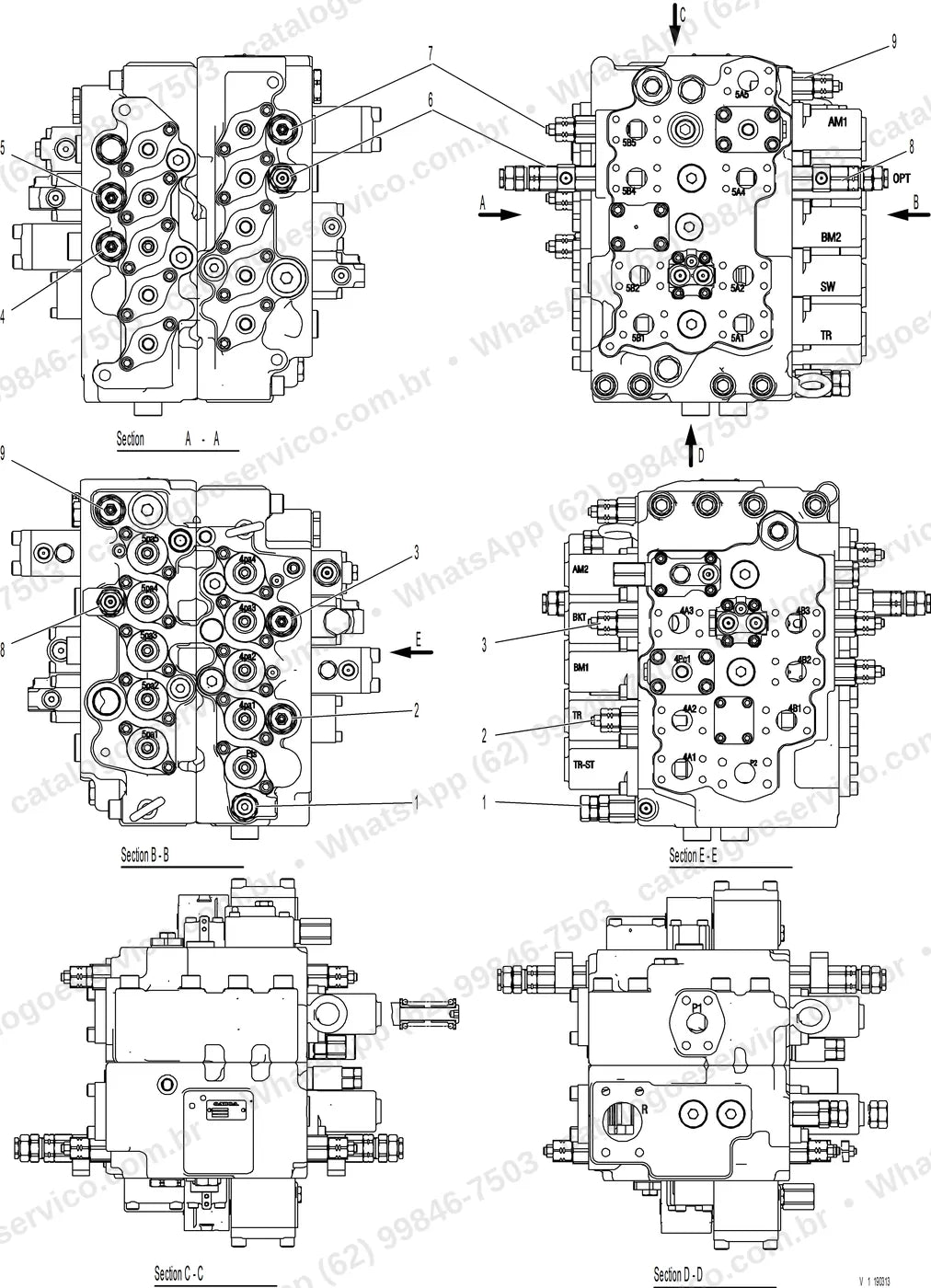 Manual de serviço Volvo ECR355E (L, NL): ilustração técnica 1