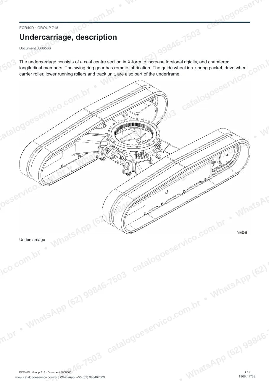 Manual de serviço Volvo ECR40D: página de procedimento com texto e figura (2)