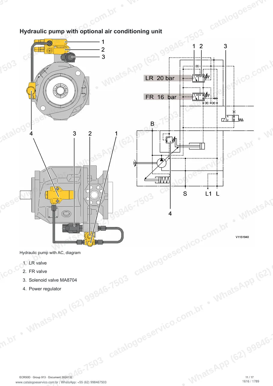 Manual de serviço Volvo ECR50D: página de procedimento com texto e figura