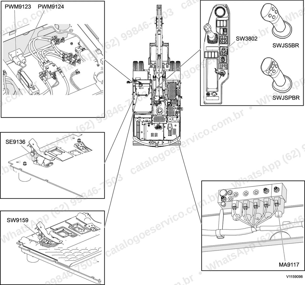 Manual de serviço Volvo EW140E e EW140E C4: ilustração técnica 2