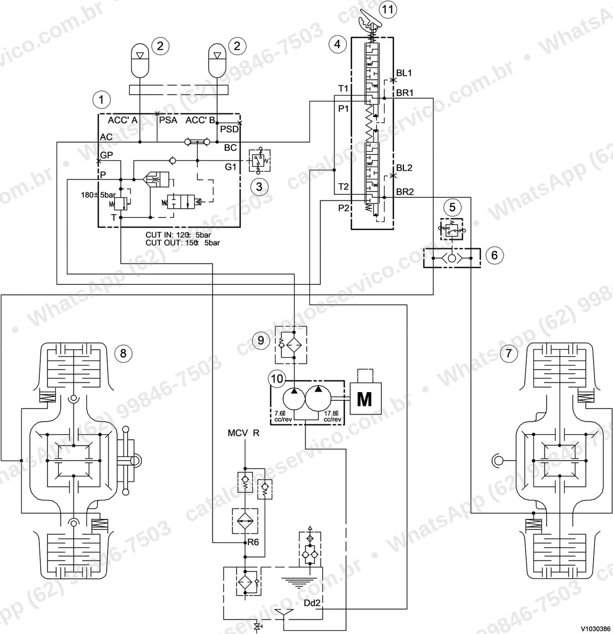 Manual de serviço Volvo EW145B: ilustração técnica 1