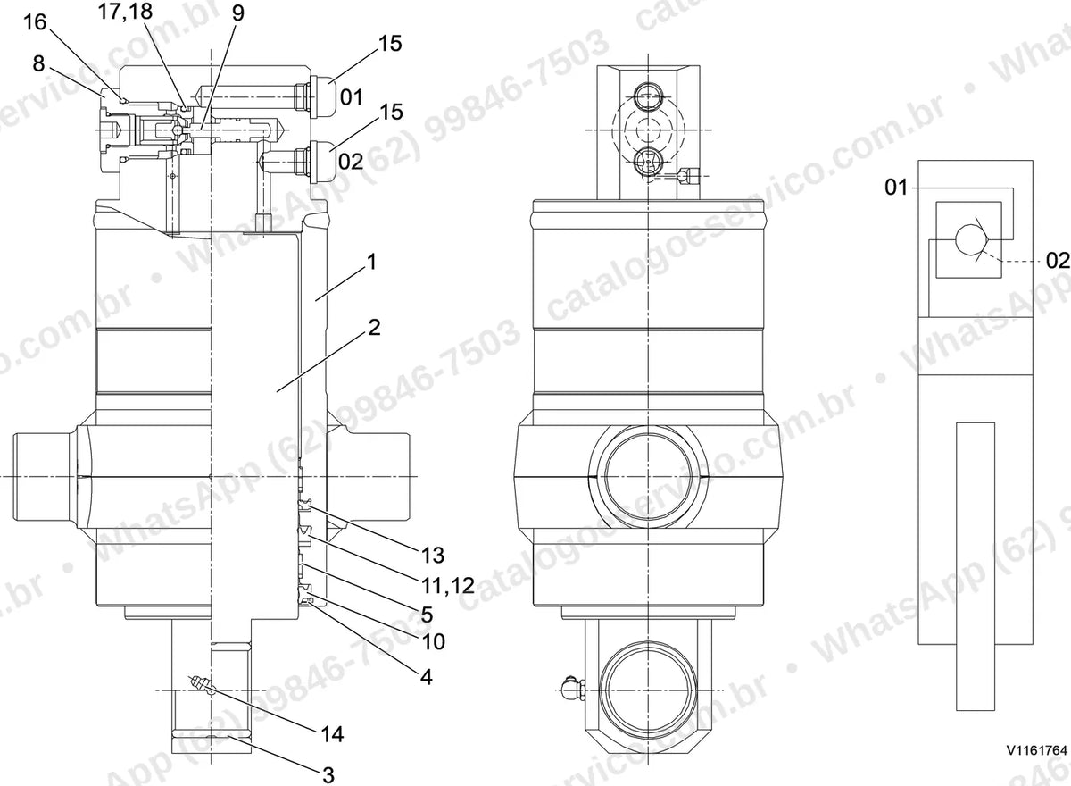 Manual de serviço Volvo EW205D: ilustração técnica 4