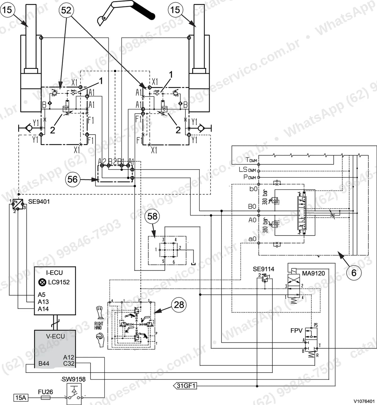 Manual de serviço Volvo EW230C: ilustração técnica 1
