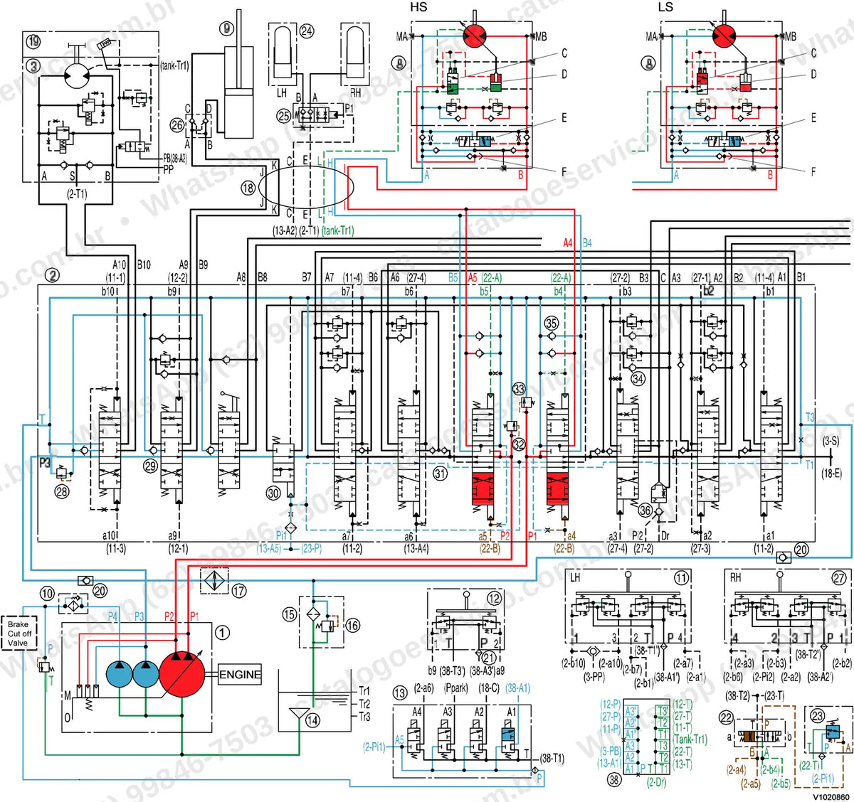 Manual de serviço Volvo EW55B: ilustração técnica 1