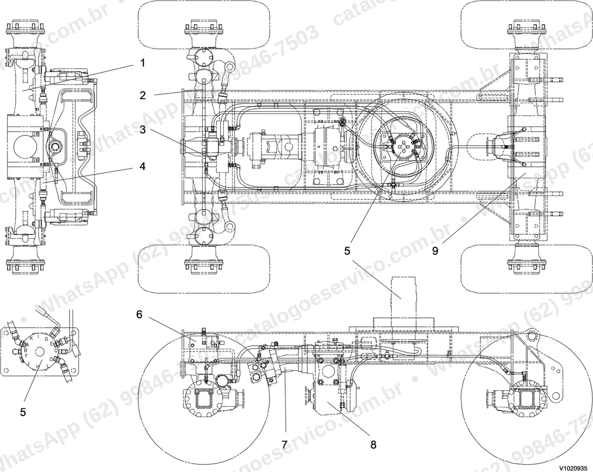 Manual de serviço Volvo EW55B: ilustração técnica 3