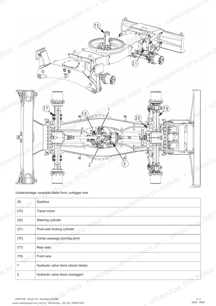 Manual de serviço Volvo EWR170E: página de procedimento com texto e figura