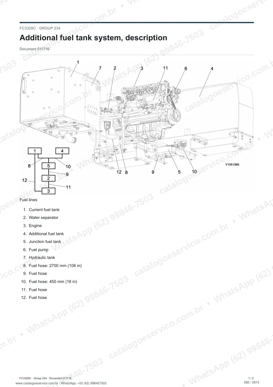 Manual de serviço Volvo FC3329C: página de procedimento com texto e figura