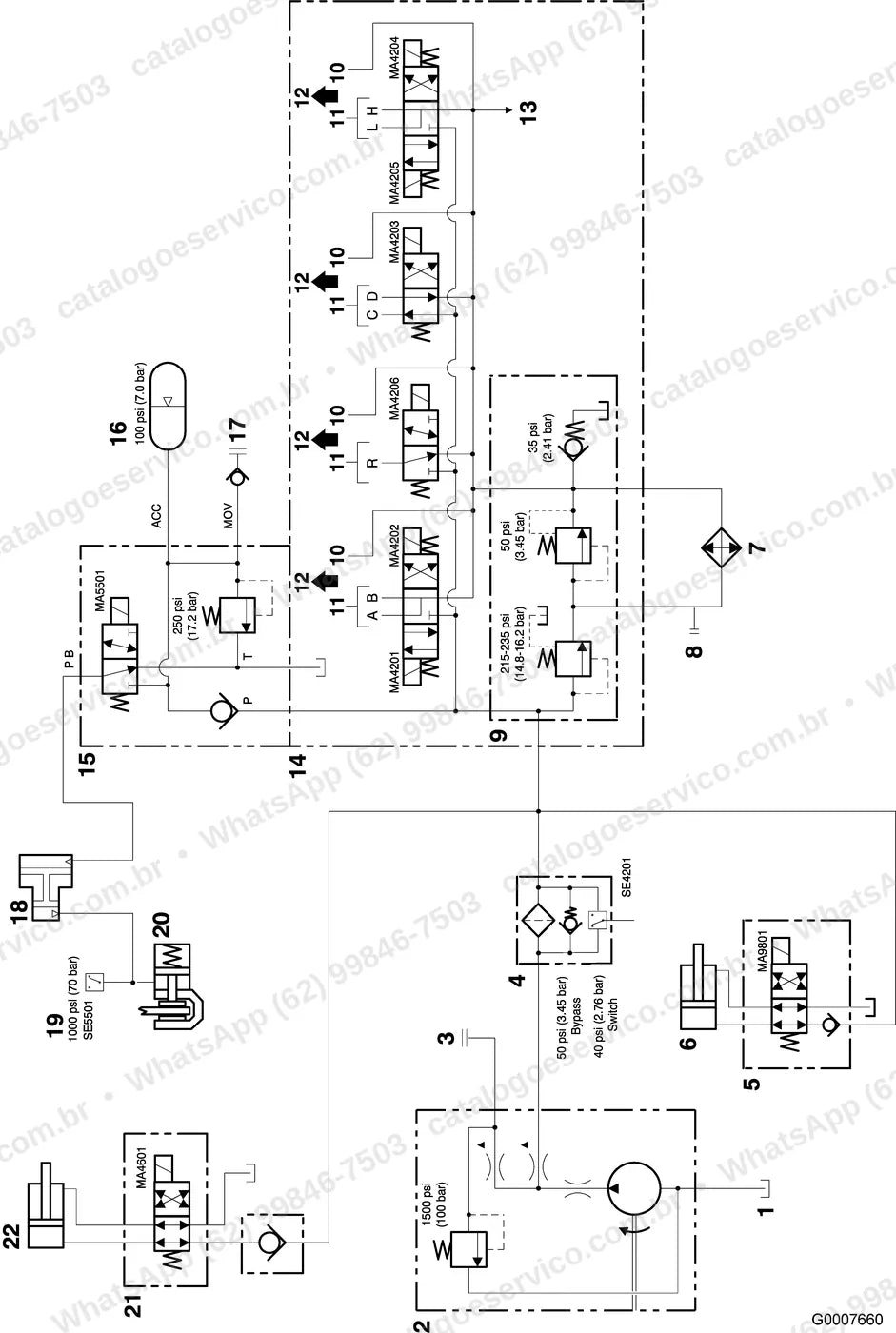 Manual de serviço Volvo G730B: ilustração técnica 1