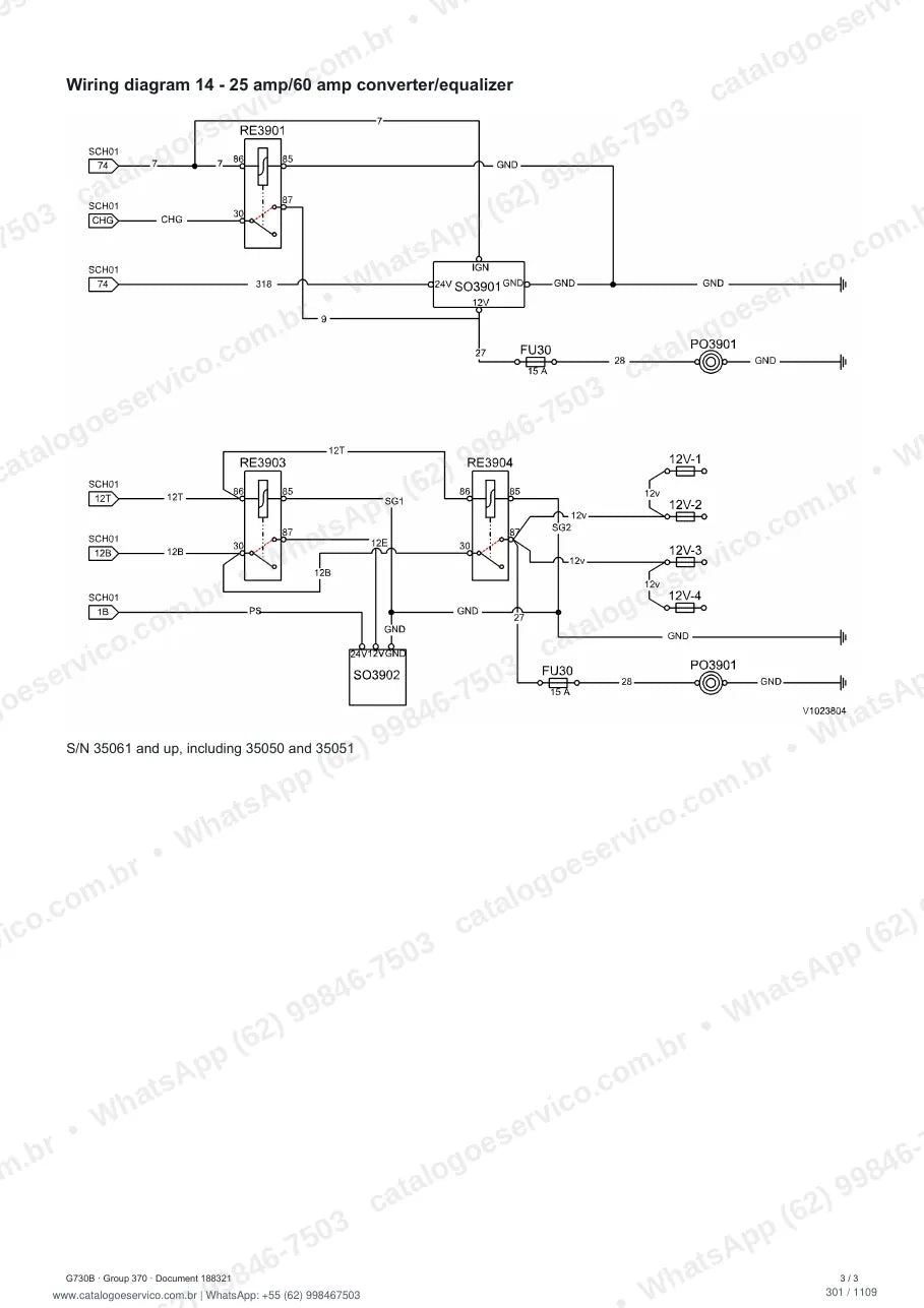 Manual de serviço Volvo G730B: página de procedimento com texto e figura (2)