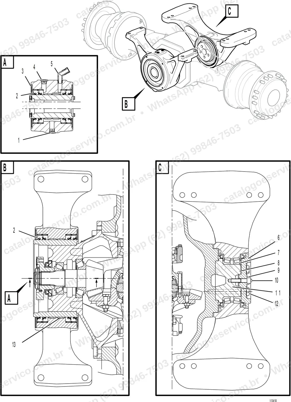 Manual de serviço Volvo L120G e L120G Z: ilustração técnica 1