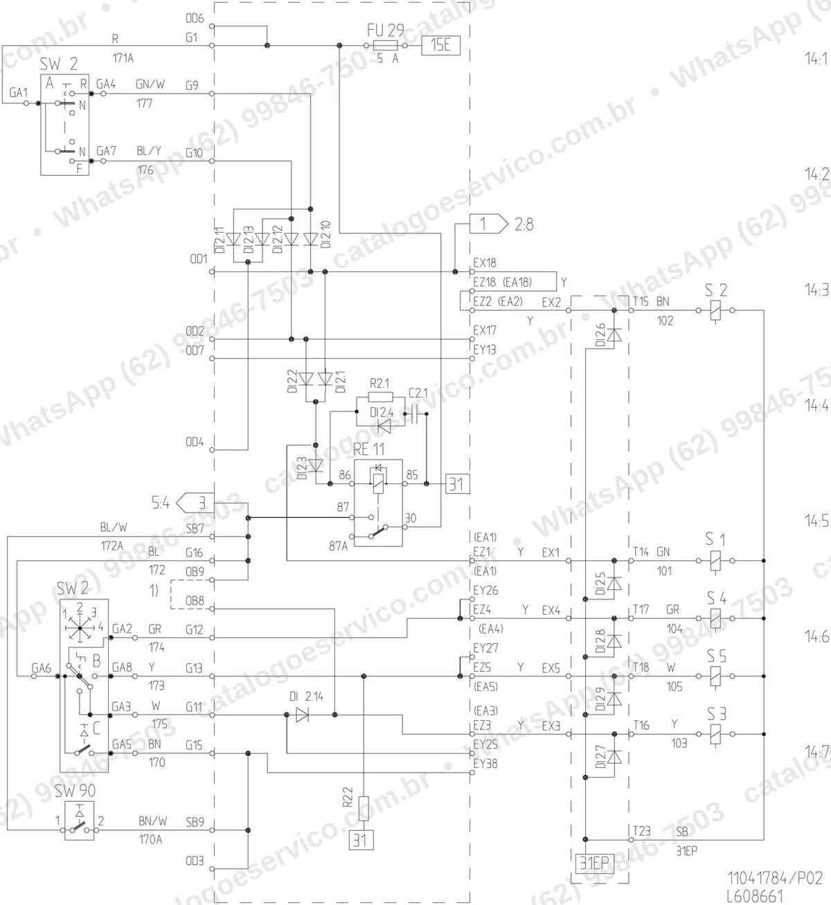 Manual de serviço Volvo L150: ilustração técnica 1