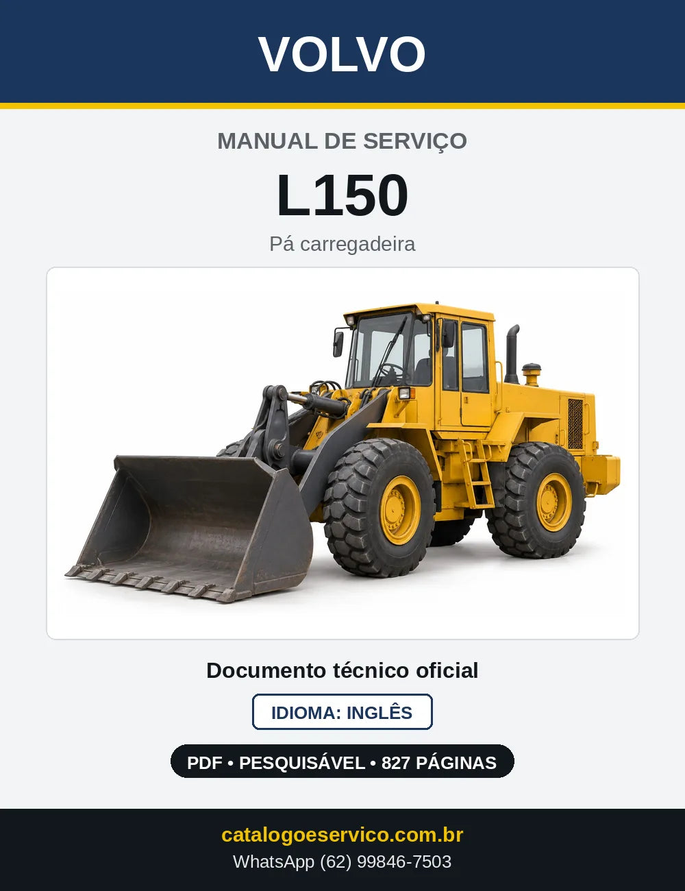 Capa do Manual de Serviço Volvo L150 em PDF