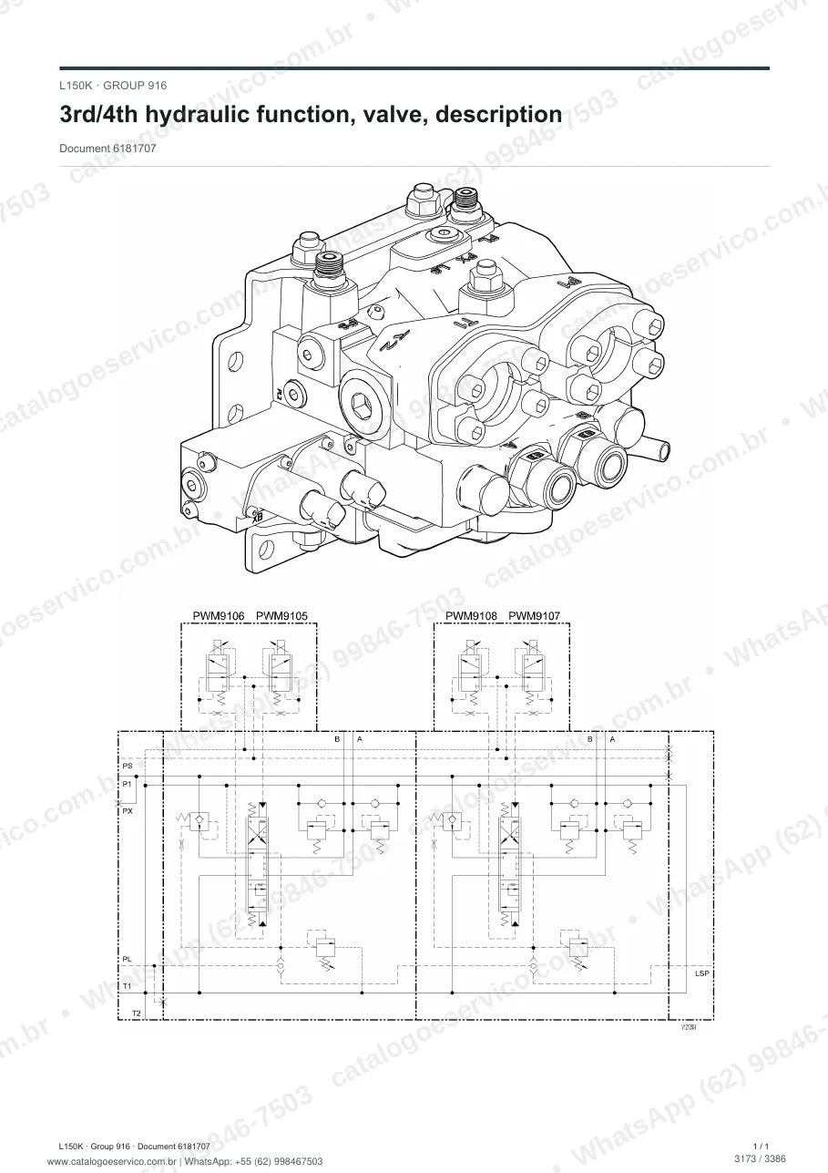 Manual de serviço Volvo L150K: página de procedimento com texto e figura