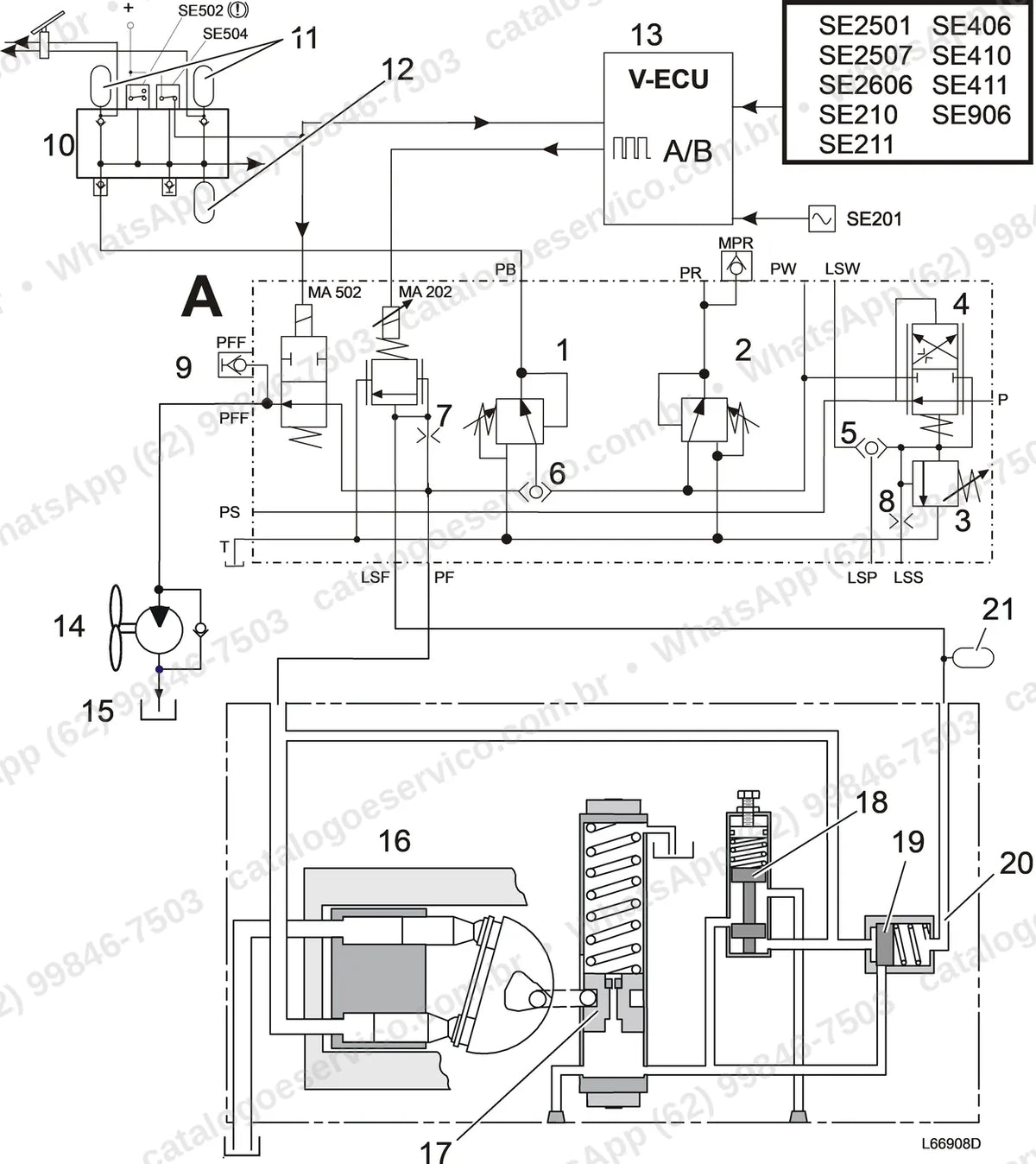 Manual de serviço Volvo L220E: ilustração técnica 3
