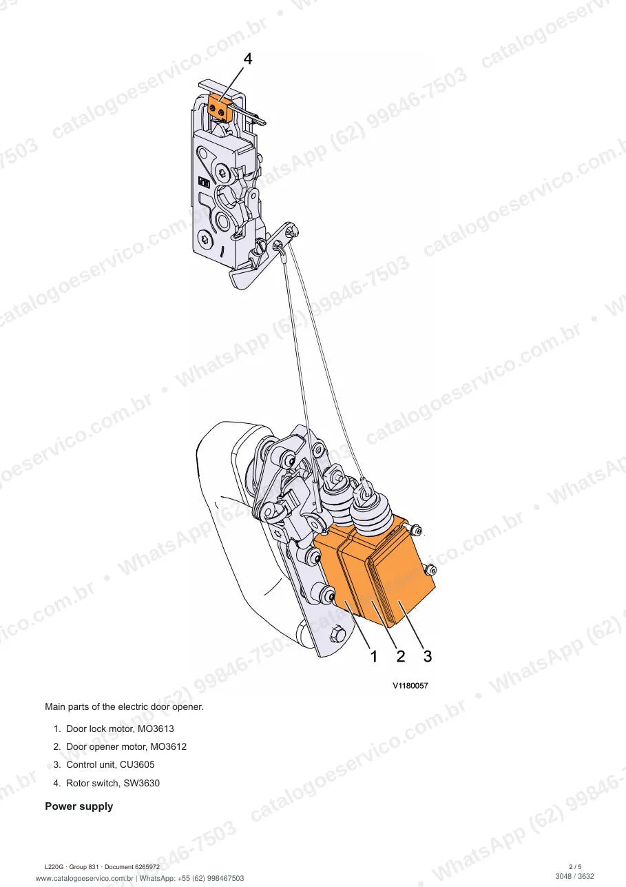 Manual de serviço Volvo L220G: página de procedimento com texto e figura