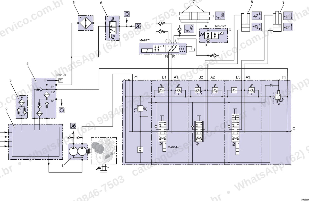 Manual de serviço Volvo L25H: ilustração técnica 1