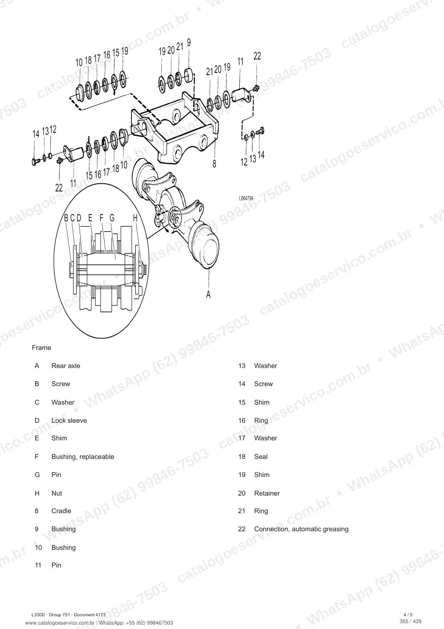 Manual de serviço Volvo L330D: página de procedimento com texto e figura