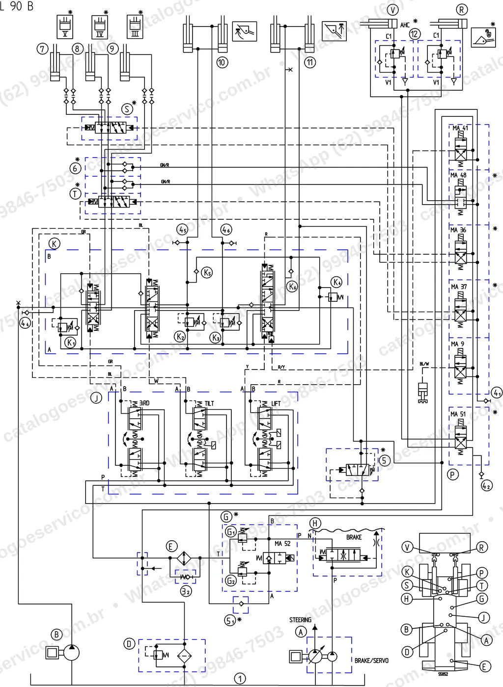 Manual de serviço Volvo L90B: ilustração técnica 1