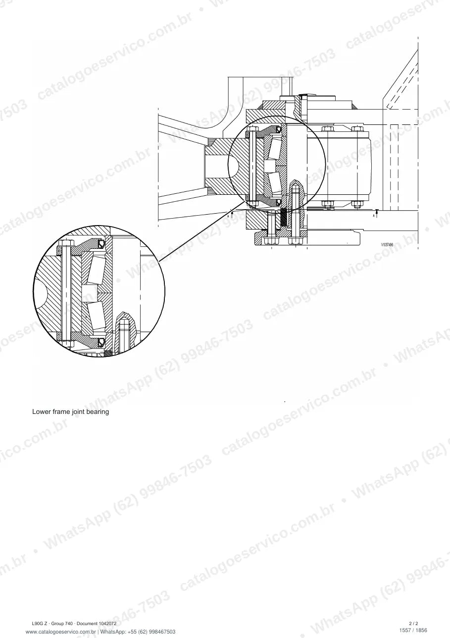 Manual de serviço Volvo L90G Z: página de procedimento com texto e figura