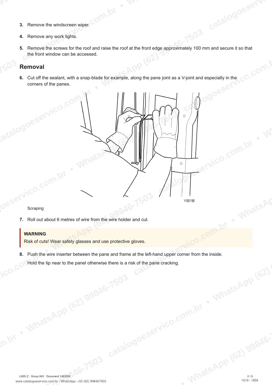 Manual de serviço Volvo L90G Z: página de procedimento com texto e figura (2)