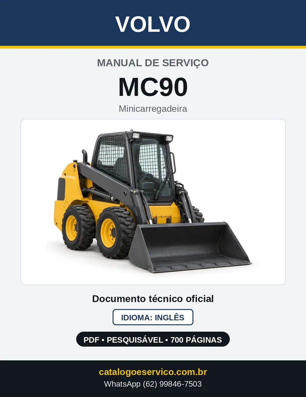 Capa do Manual de Serviço Volvo MC90 em PDF