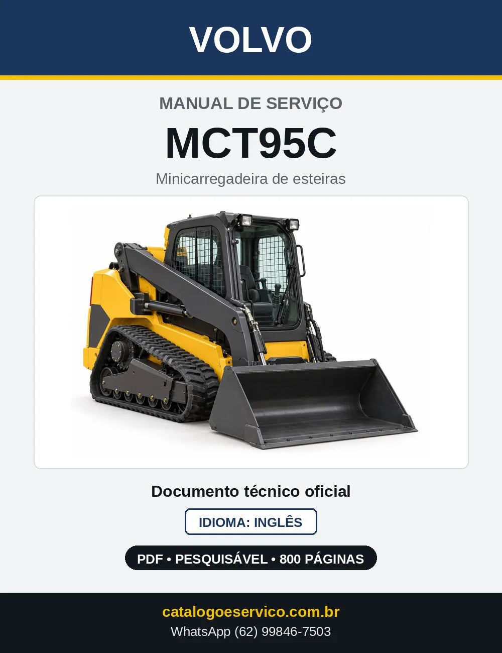 Capa do Manual de Serviço Volvo MCT95C em PDF