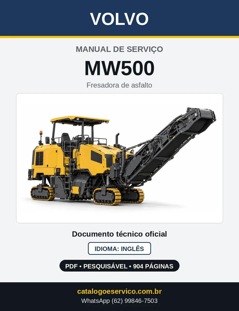 Capa do Manual de Serviço Volvo MW500 em PDF