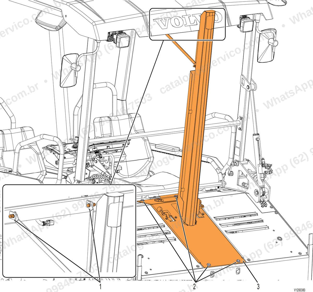 Manual de serviço Volvo P2820D: ilustração técnica 3
