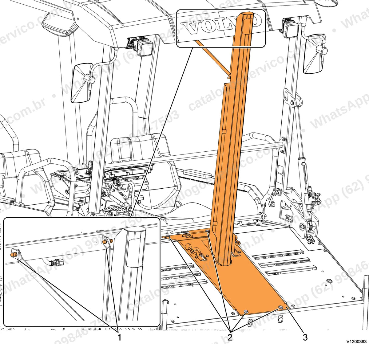 Manual de serviço Volvo P2870D: ilustração técnica 3