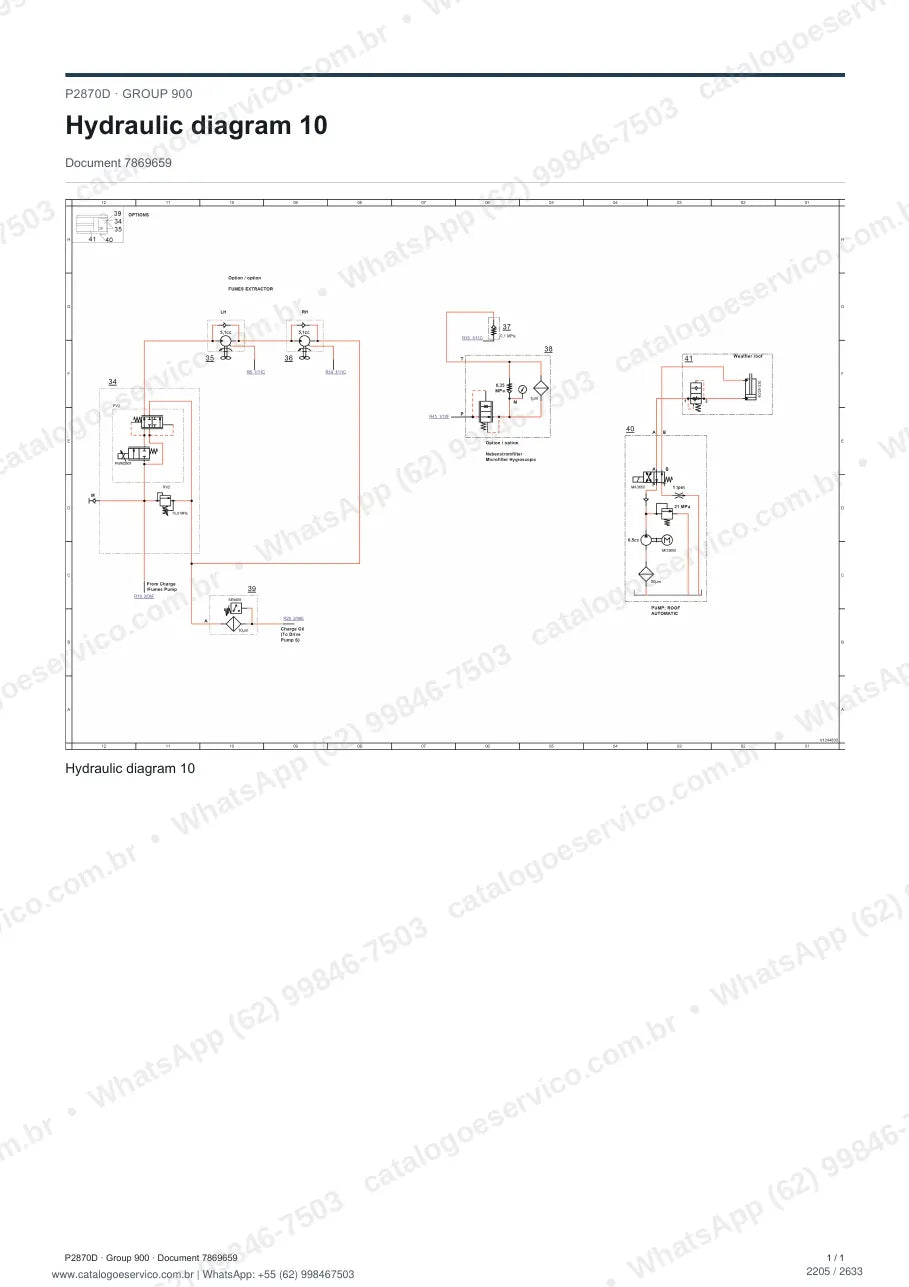 Manual de serviço Volvo P2870D: página de procedimento com texto e figura
