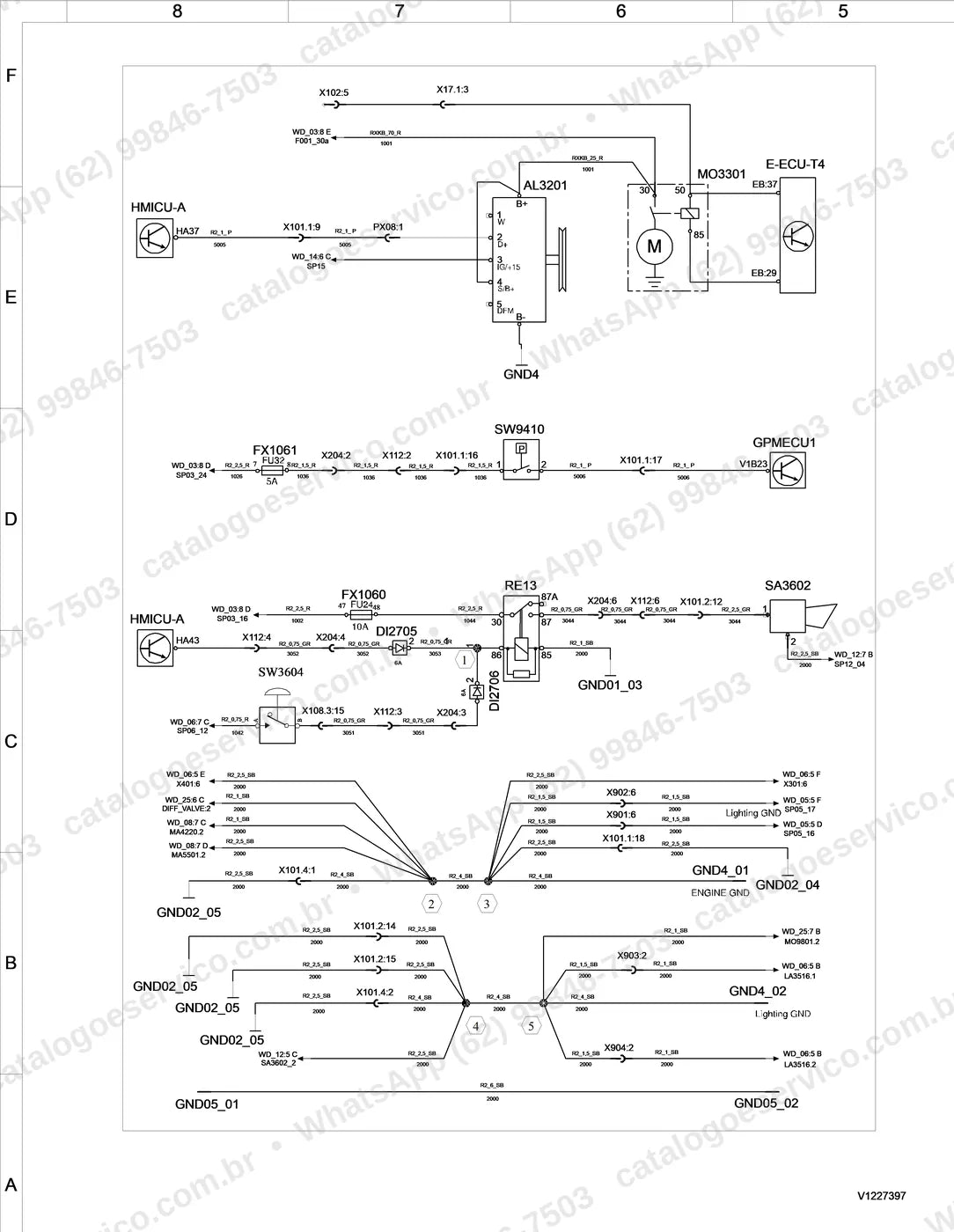 Manual de serviço Volvo P4370D ABG: ilustração técnica 1