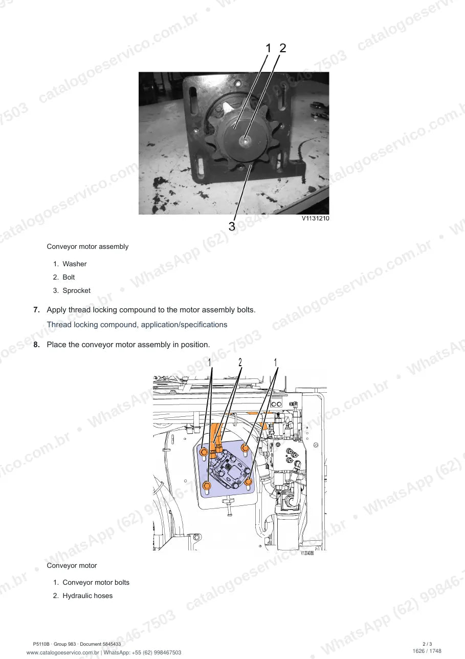 Manual de serviço Volvo P5110B: página de procedimento com texto e figura