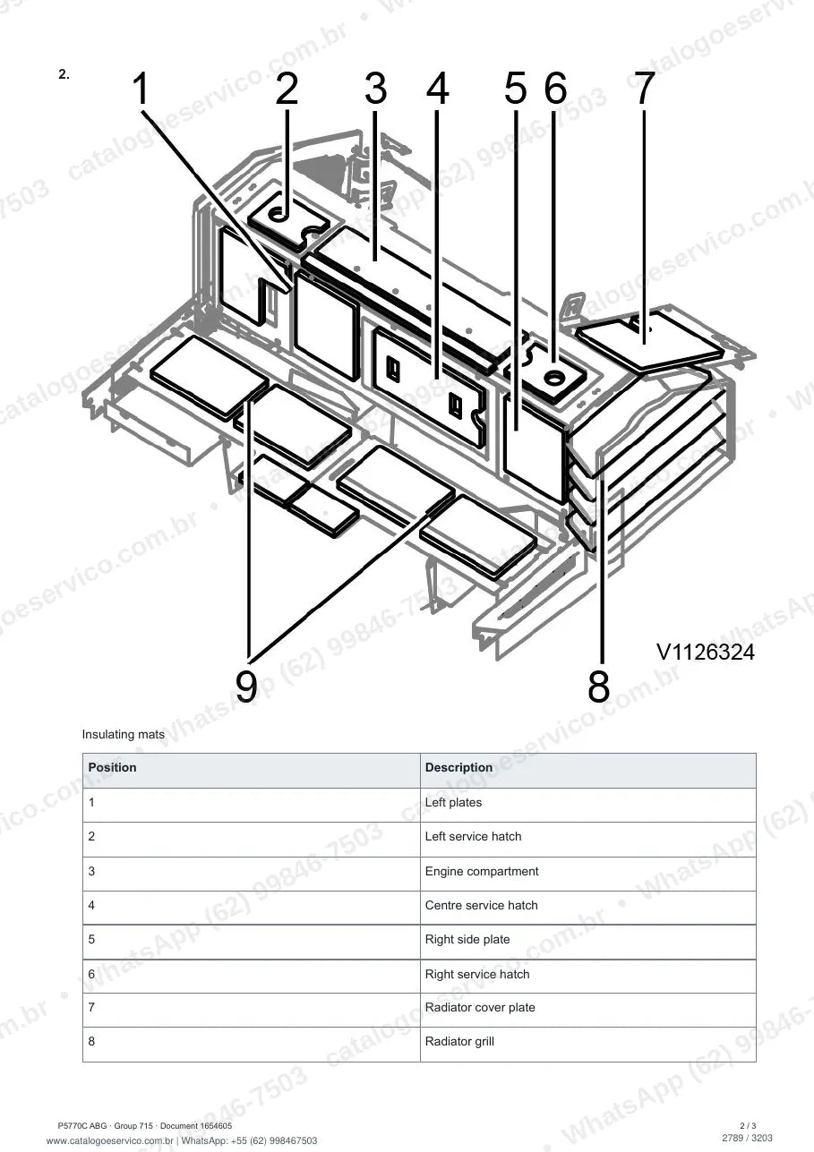 Manual de serviço Volvo P5770C ABG: página de procedimento com texto e figura