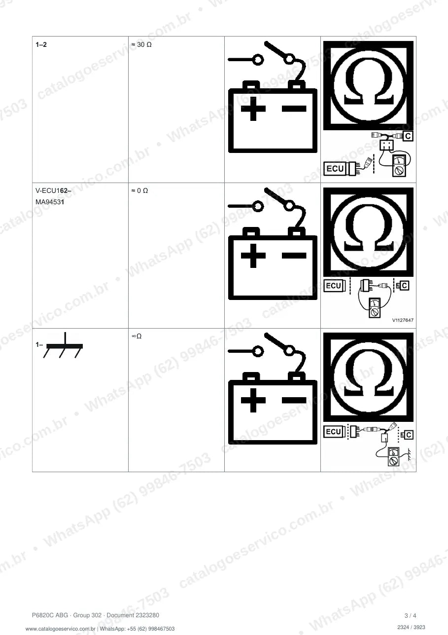 Manual de serviço Volvo P6820C ABG: página de procedimento com texto e figura (2)