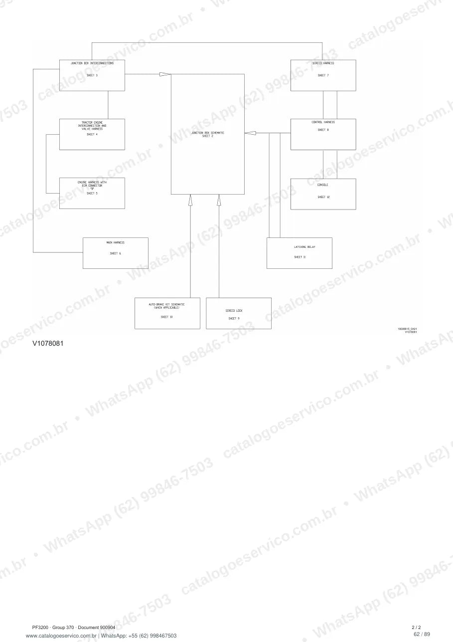 Manual de serviço Volvo PF3200: página de procedimento com texto e figura