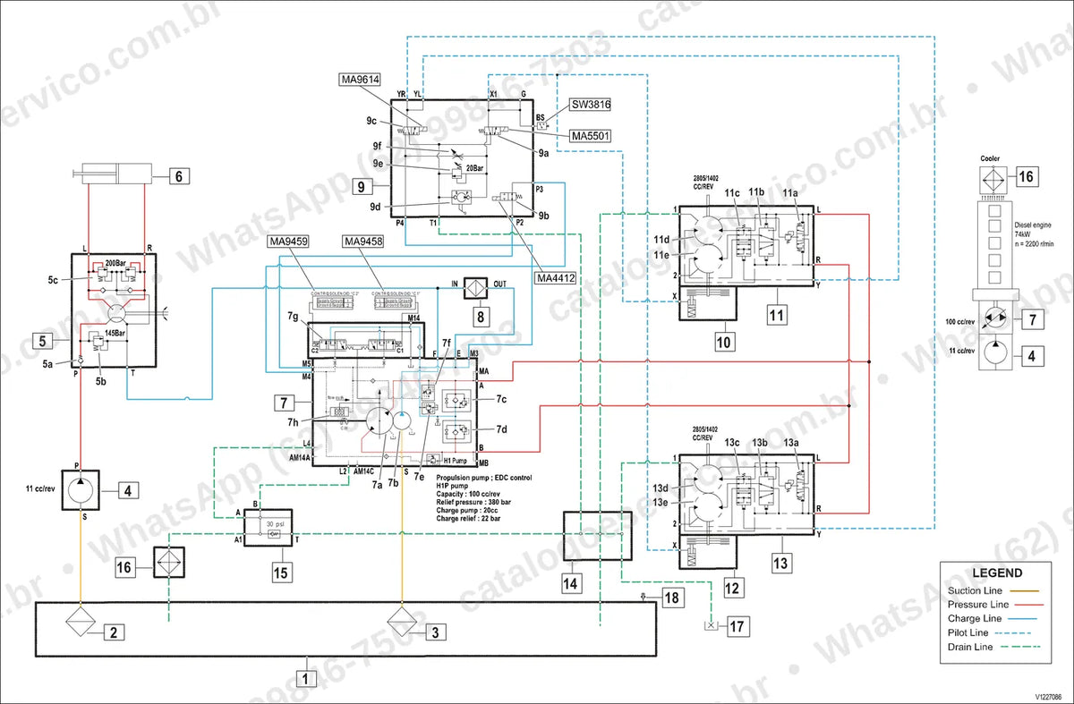 Manual de serviço Volvo PT220D: ilustração técnica 1