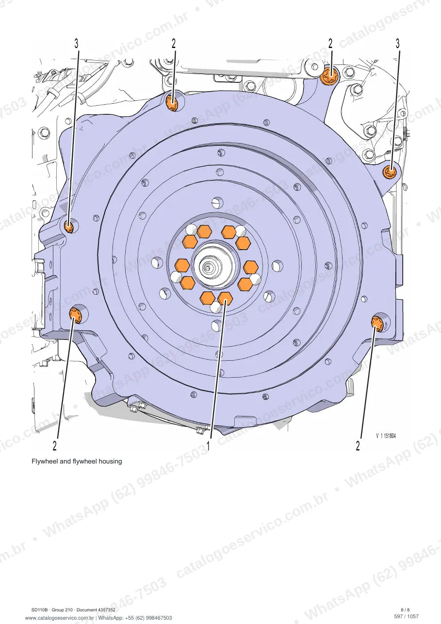 Manual de serviço Volvo SD110B e SD110B A: página de procedimento com texto e figura (2)
