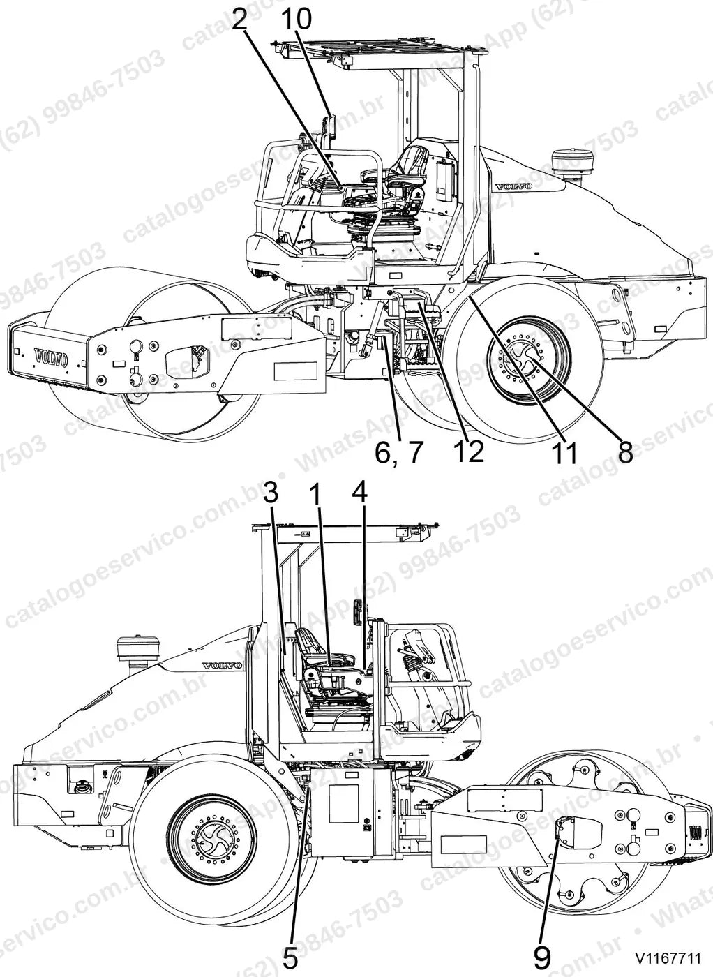 Manual de serviço Volvo SD75B: ilustração técnica 4