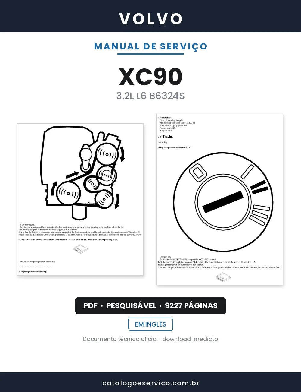 Manual de Serviço Volvo XC90 — capa