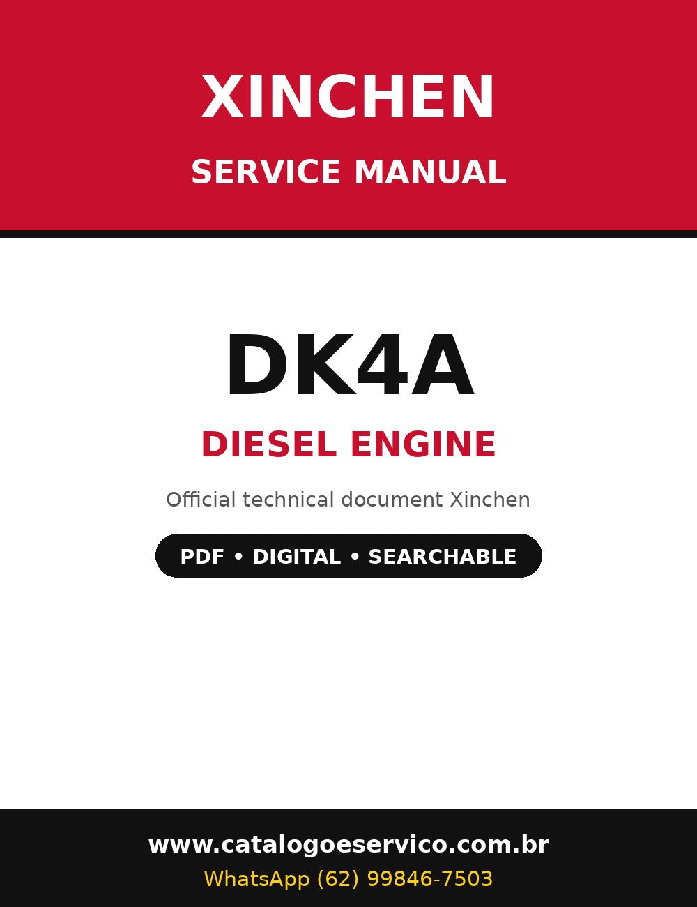 Manual de Serviço Xinchen DK4A - Motor Diesel (Inglês)
