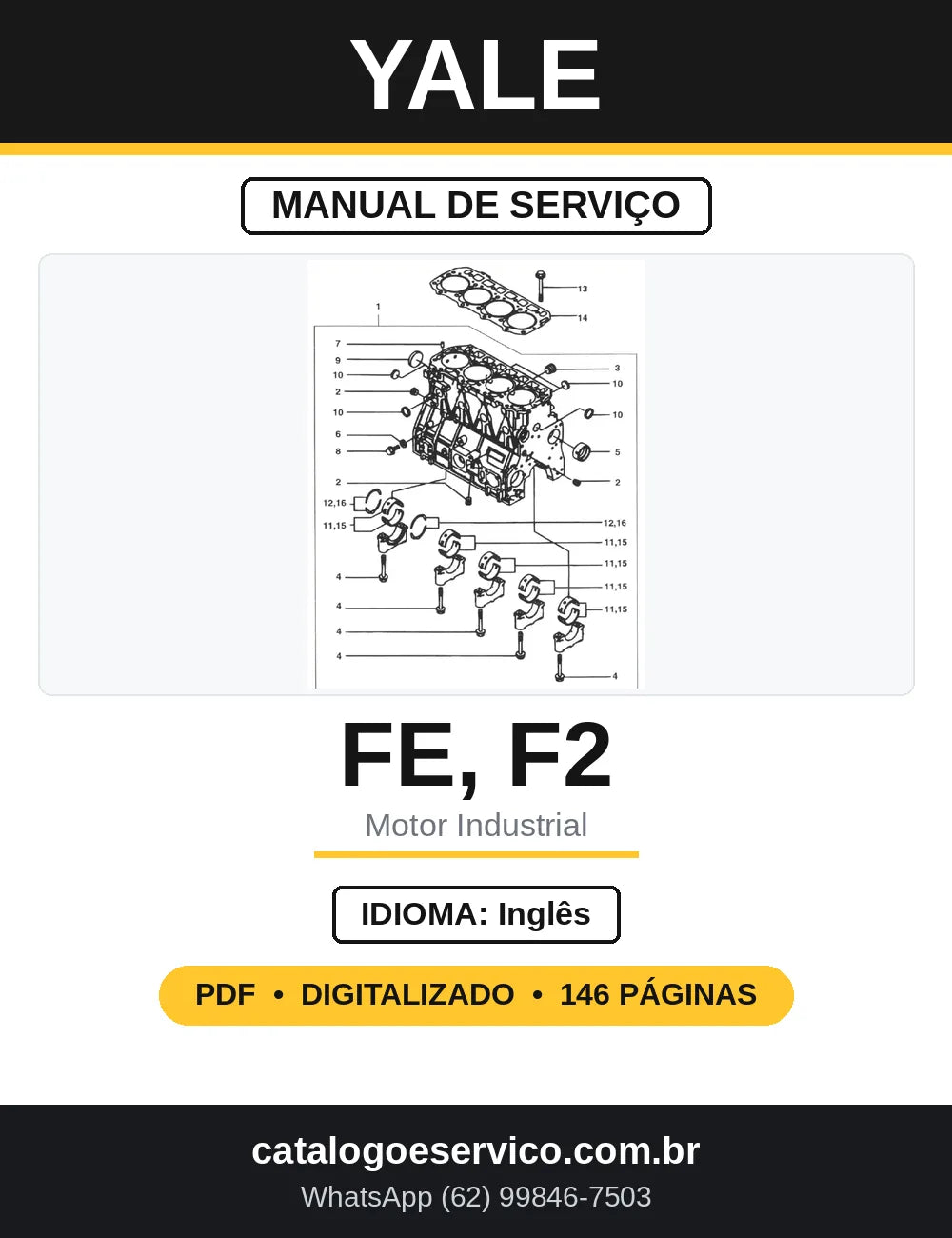 Manual de Serviço Yale Motor FE e F2 Gasolina e GLP — capa