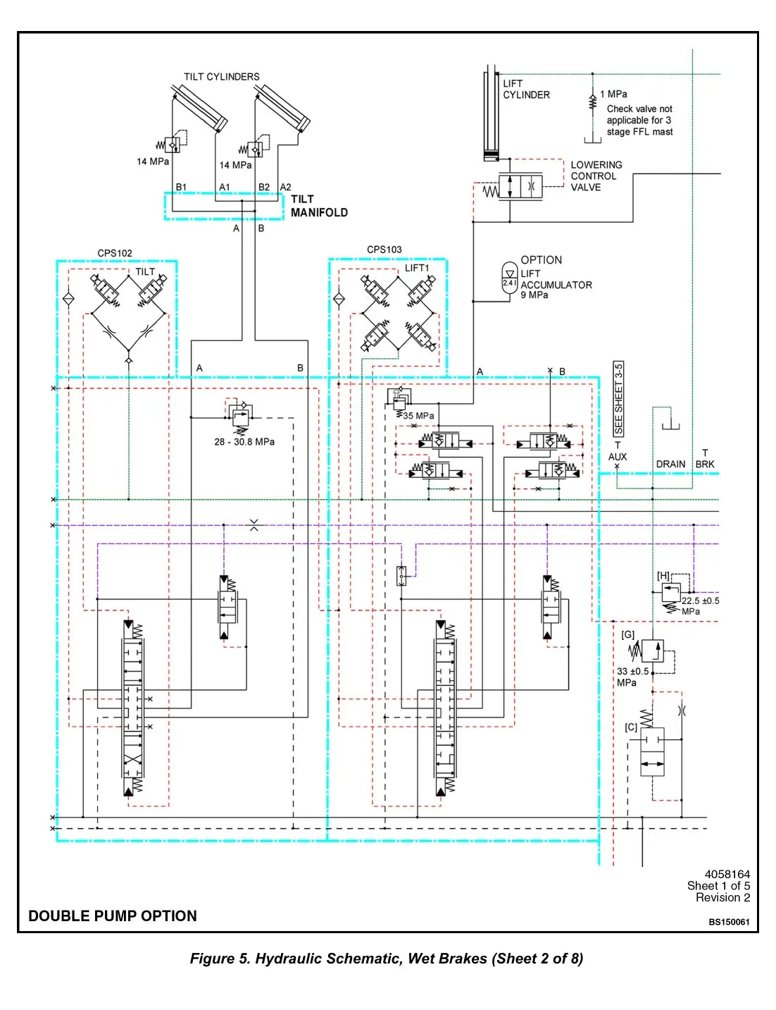 Página interna do Manual de Serviço Yale GDP100DCS, GDP120DC — diagrama técnico 4